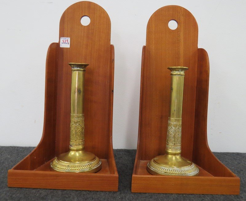 PAIR CHERRY HANGING CANDLESTICK SHELVES (1 of 1)