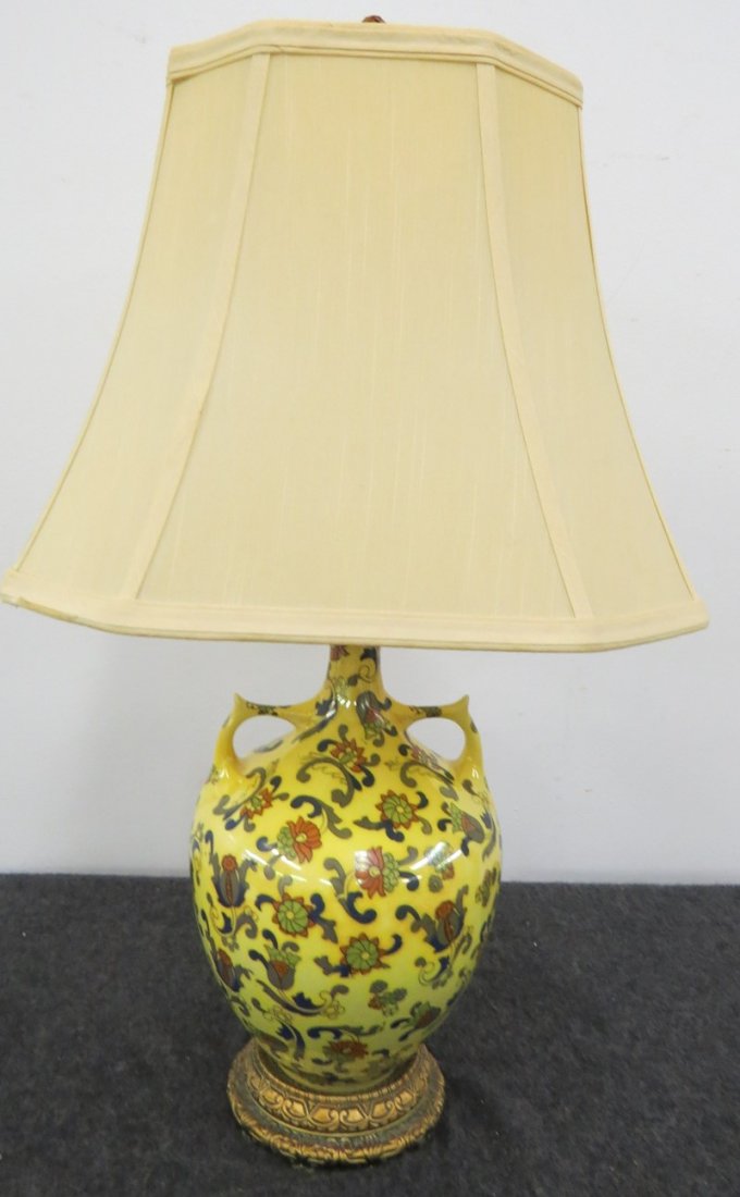 GILT DECORATED PORCELAIN DOUBLE-HANDLE VASE (1 of 1)