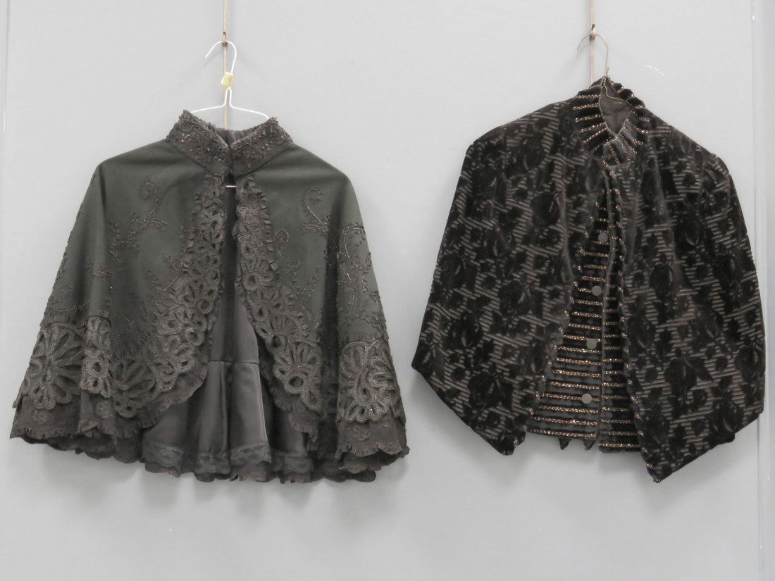 LOT (2) VICTORIAN BLACK CAPELETS (1 of 5)