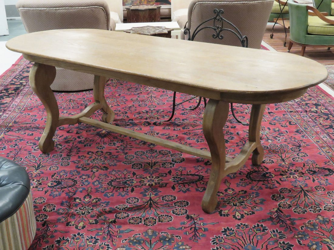 FRENCH COUNTRY STYLE CARVED OAK DINING TABLE (1 of 2)