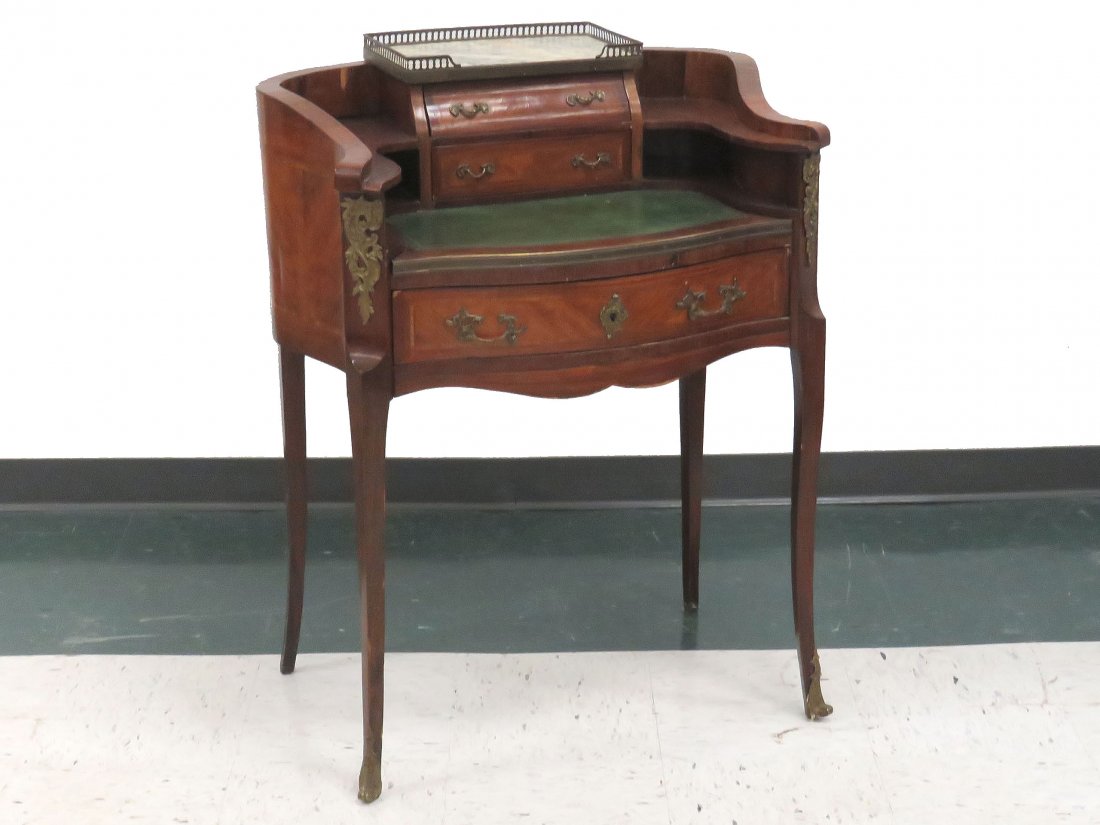 FRENCH LOUIS XV STYLE INLAID ROSEWOOD DESK (1 of 3)