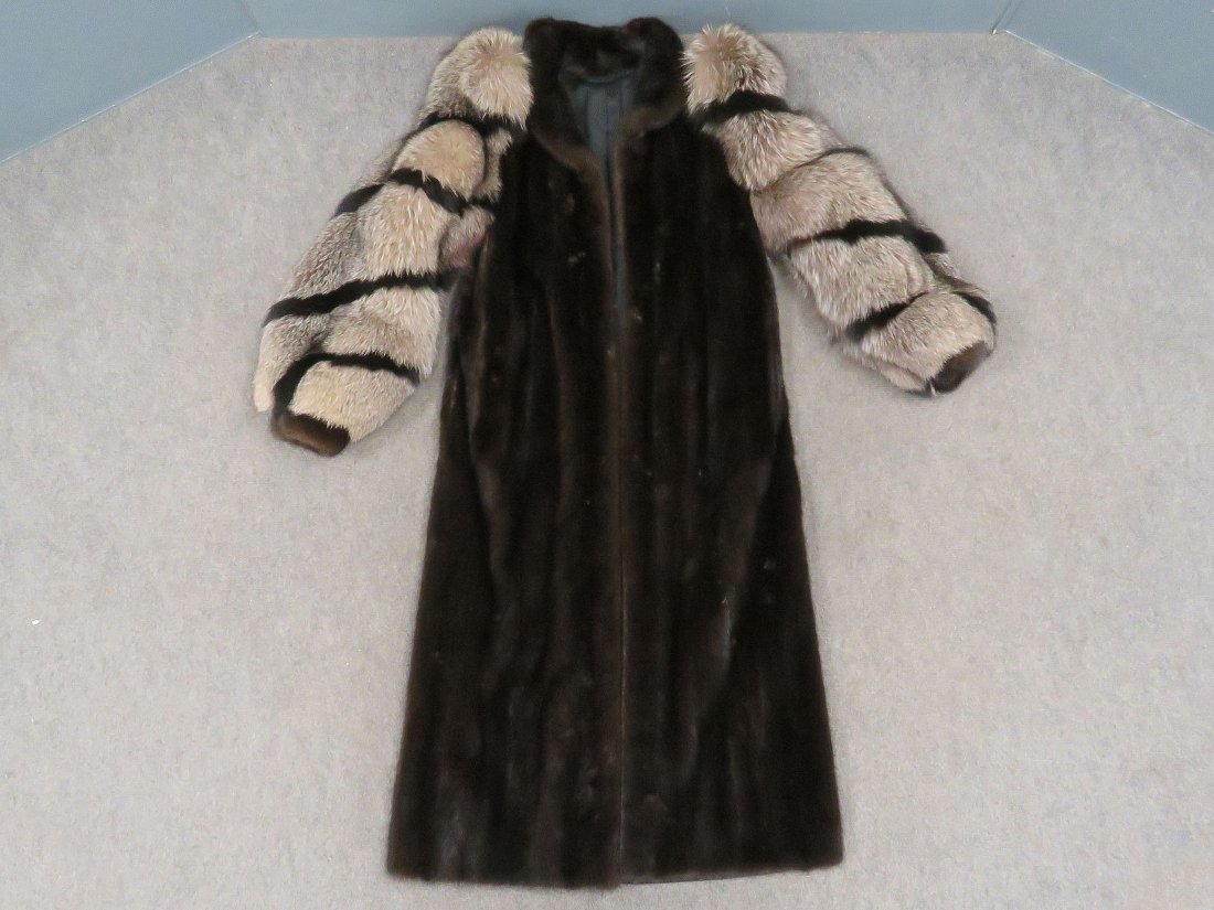 CUSTOM BLACKGLAMA MINK/RACCOON FULL LENGTH COAT (1 of 2)