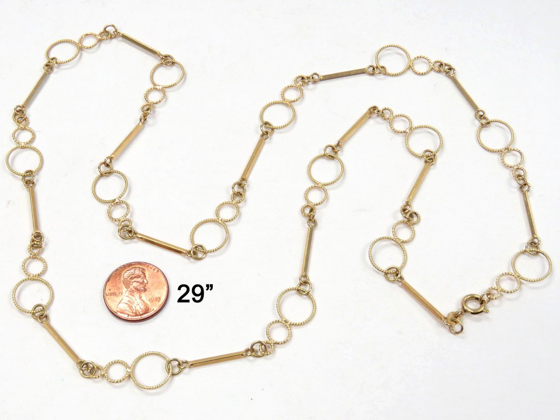 ITALIAN 18K YELLOW GOLD CIRCLE LINK NECKLACE (1 of 2)