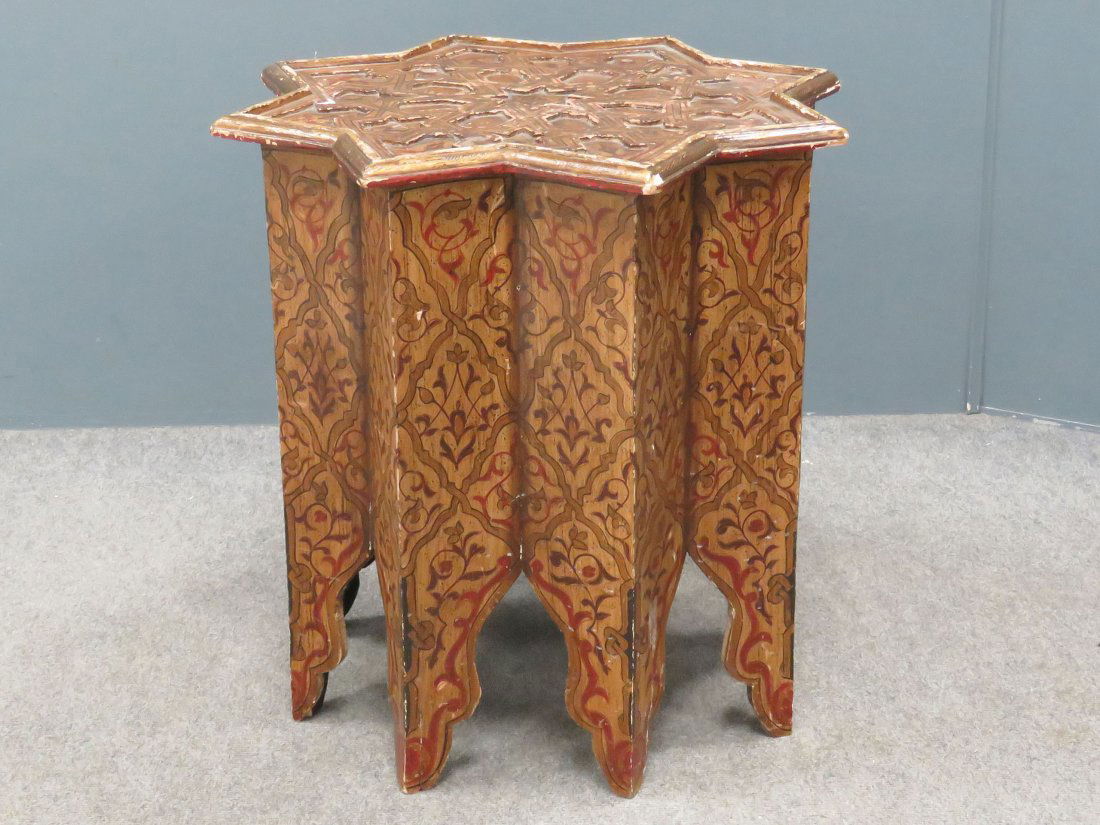 MOORISH CARVED AND PAINT DECORATED STAND (1 of 4)
