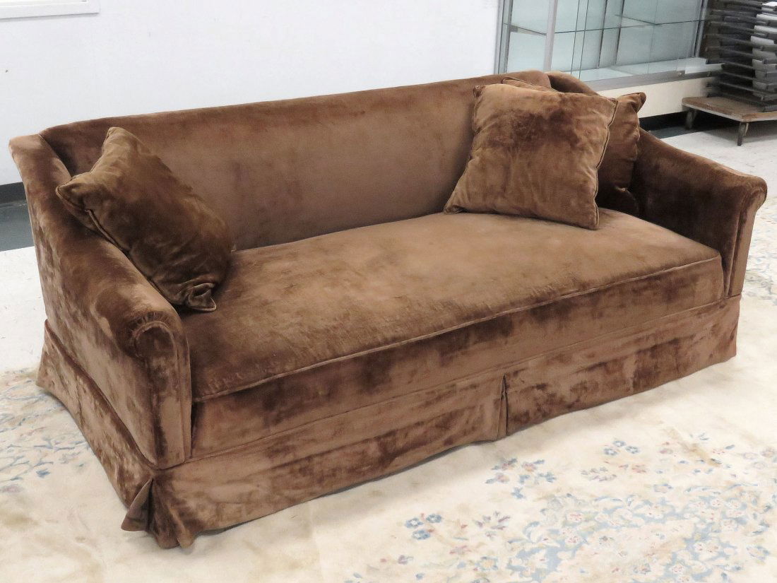 MID-CENTURY MODERN CUSTOM DESIGN VELVET SOFA (1 of 2)
