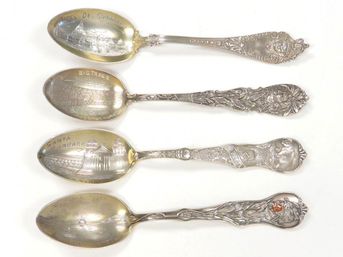 LOT (4) CALIFORNIA STERLING SOUVENIR SPOONS (1 of 2)