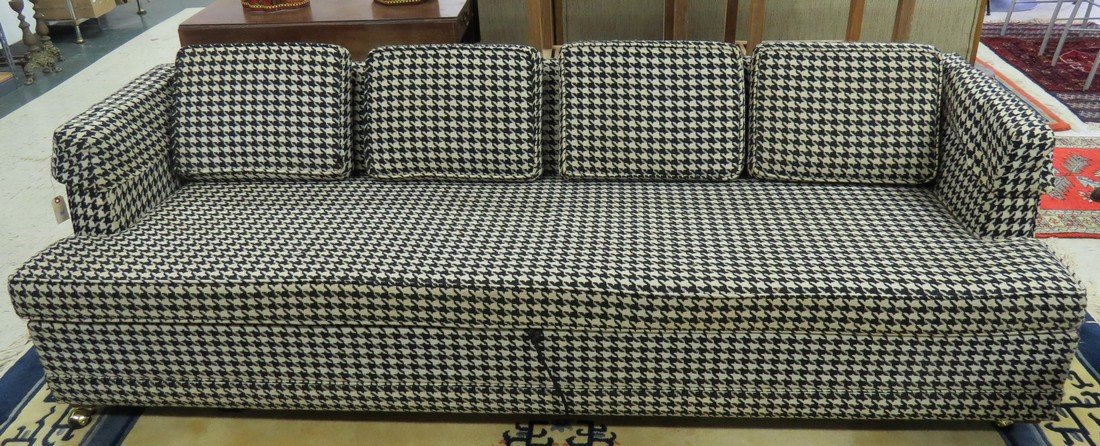 MID-CENTURY MODERN SOFA: MID-CENTURY MODERN SOFA. HEIGHT 26"; WIDTH 91"
