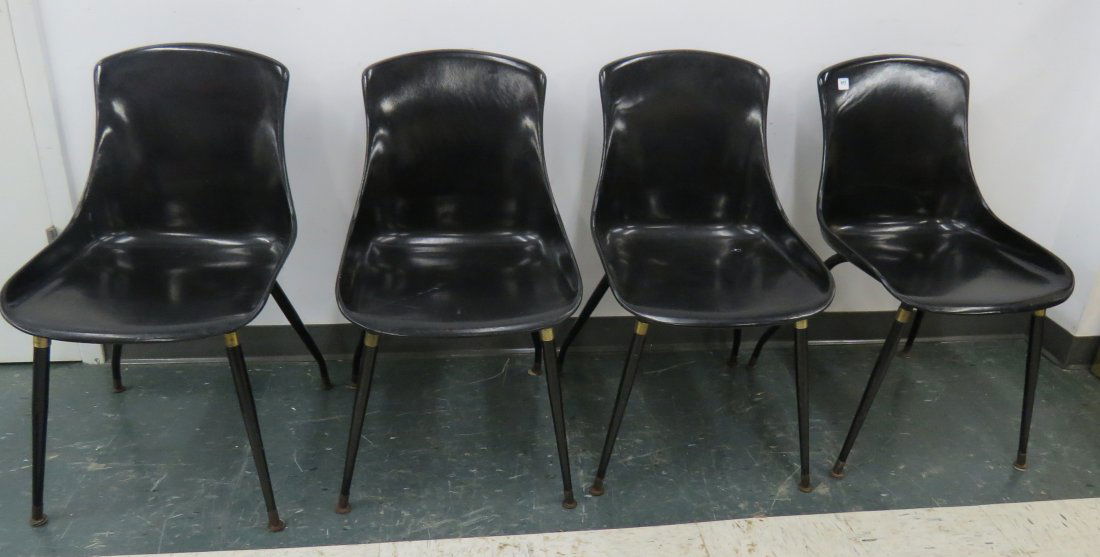 SET (4) MID-CENTURY MOLDED FIBERGLASS SIDE CHAIRS (1 of 2)