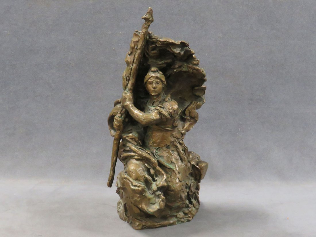 ALEXANDER FALGUIERE (FRENCH 1831-1900), BRONZE: ALEXANDER FALGUIERE (FRENCH 1831-1900), BRONZE, LIBERTE, SIGNED AND LABELED A.H. HEBRARD FOUNDRY. HEIGHT 15 1/2"