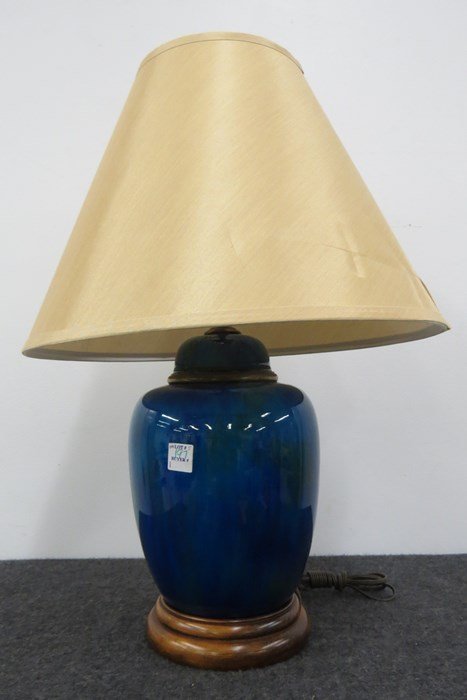 CHINESE STYLE GLAZED POTTERY GINGER JAR LAMP (1 of 2)