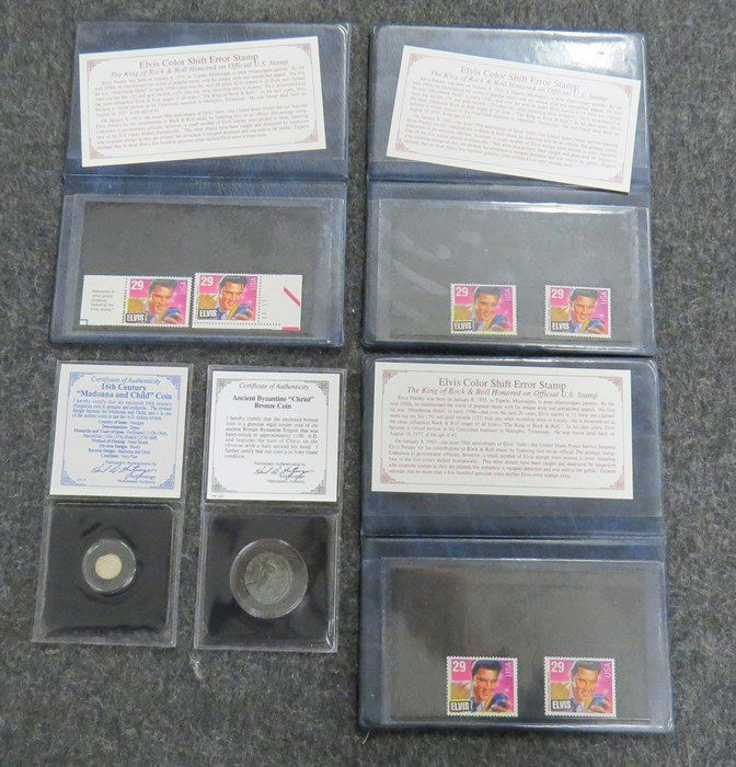 LOT INCLUDING BYZANTINE BRONZE COIN, C.1100AD (1 of 2)