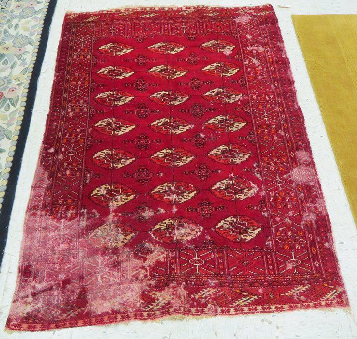 LOT (3) RUGS INCLUDING ANTIQUE TURKOMAN (1 of 7)