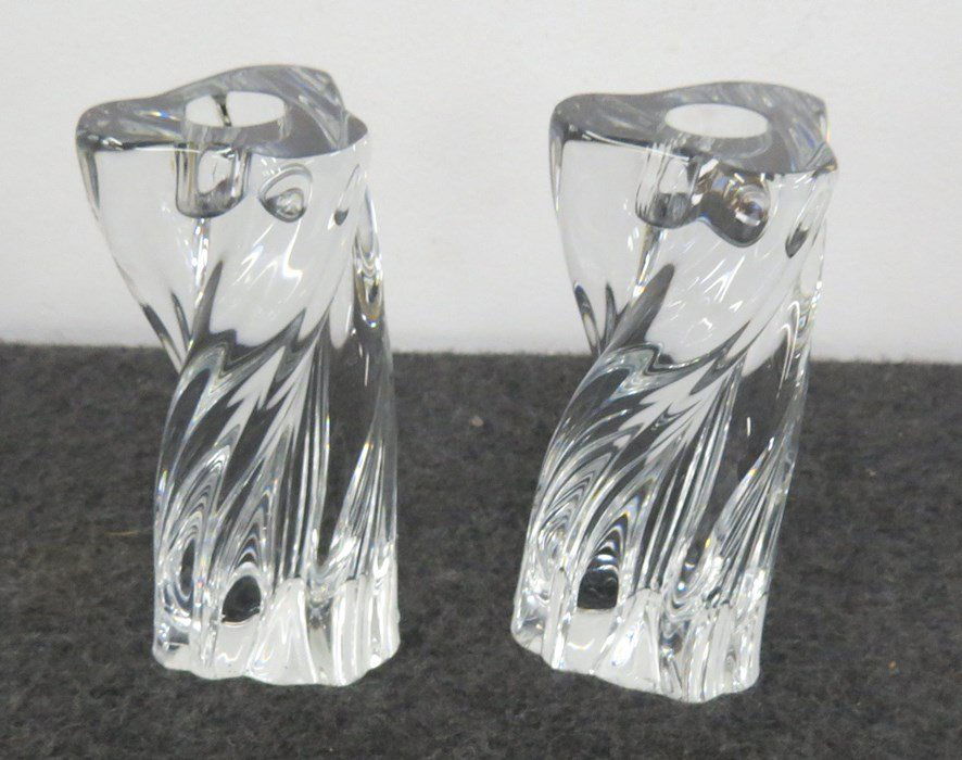 PAIR BACCARAT CRYSTAL CANDLESTICKS (1 of 4)