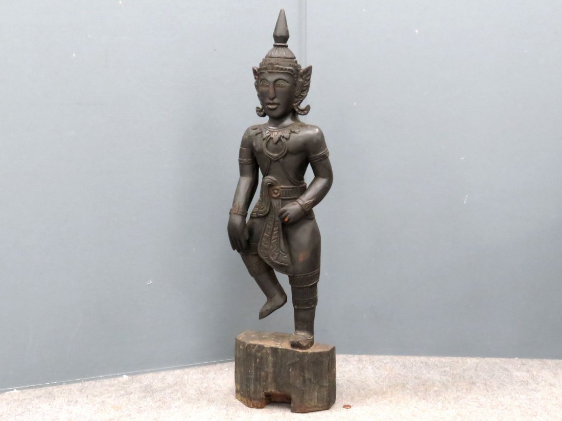 THAI CARVED WOOD FIGURE OF A SOLDIER (1 of 5)