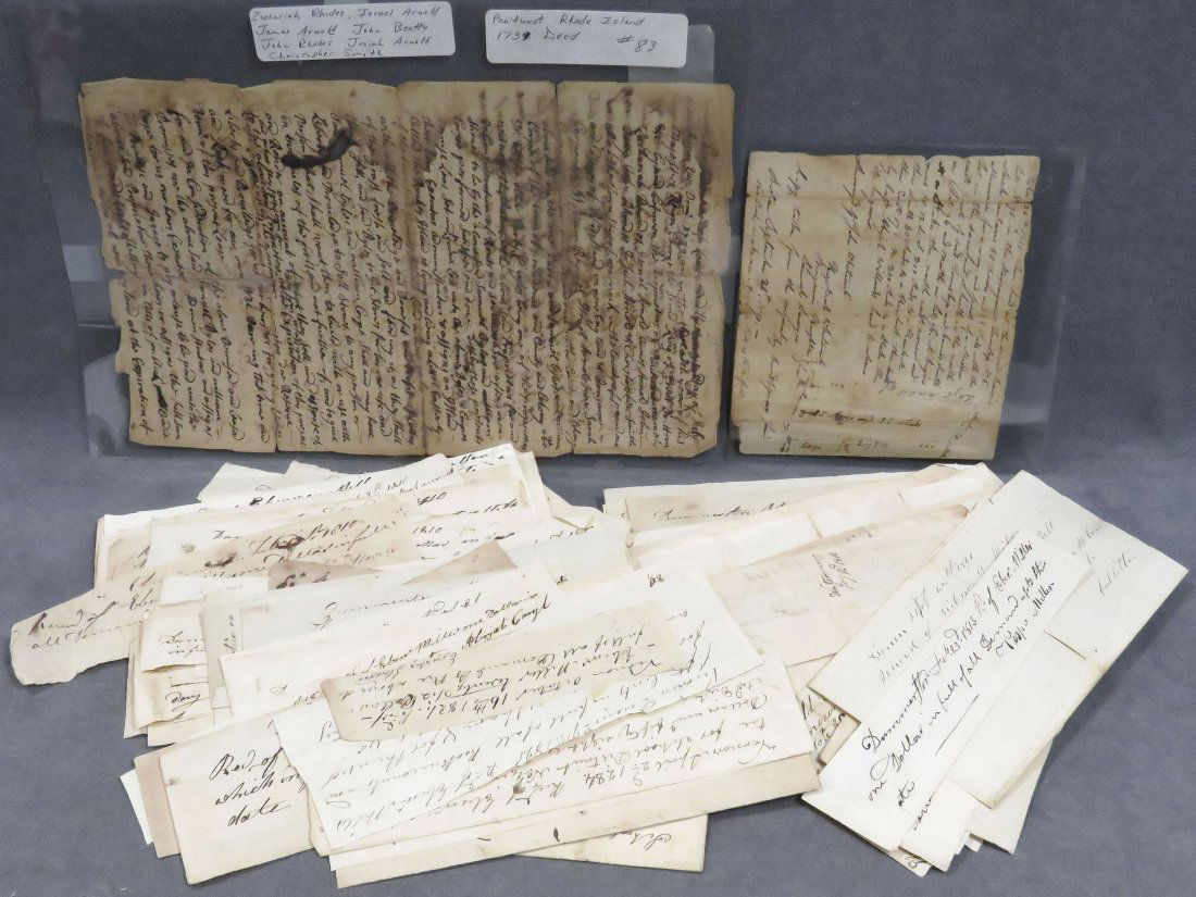 LOT INCLUDING ASSORTED COLONY OF RHODE ISLAND DEED (1 of 3)