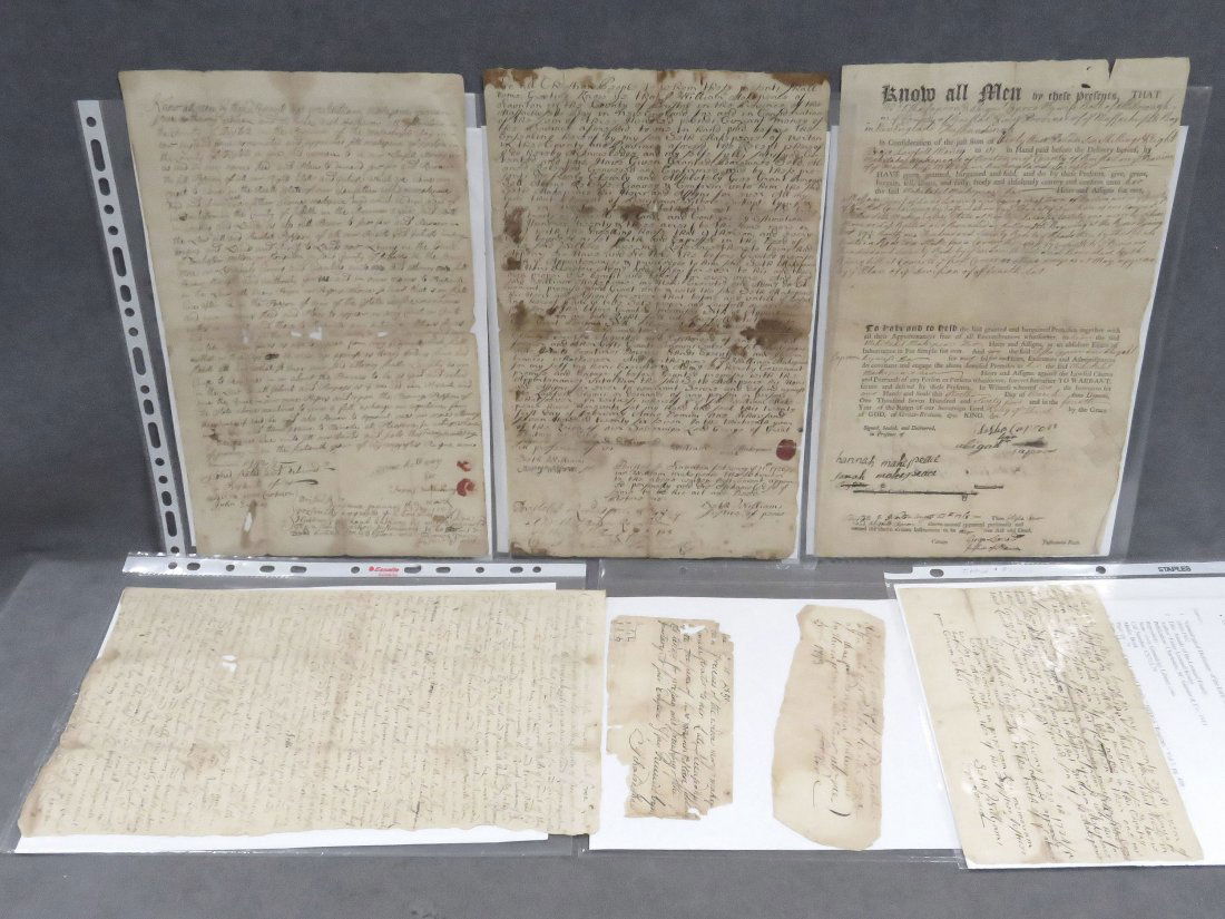 LOT (7) ASSORTED DEEDS, STATEMENTS, RECEIPT (1 of 6)