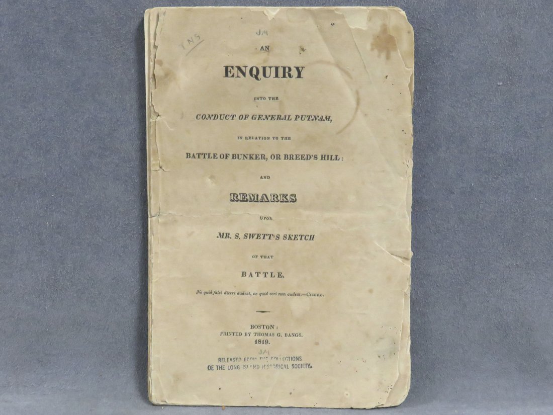 LEGAL DISCOURSE 1819 "AN ENQUIRY INTO THE CONDUCT (1 of 3)