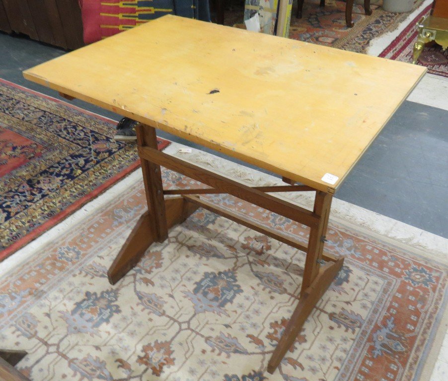 VINTAGE DRAFTING TABLE. ADJUSTABLE HEIGHT; TOP 24 X 36" (1 of 3)