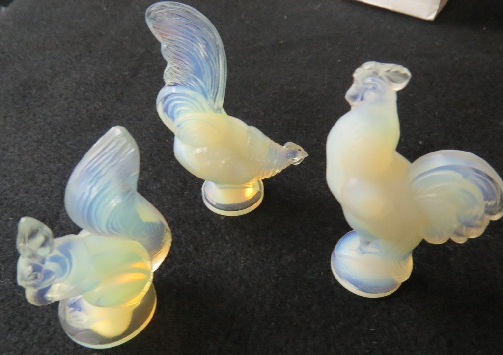 LOT (3) VINTAGE SABINO ART GLASS FIGURES INCLUDING (1 of 5)