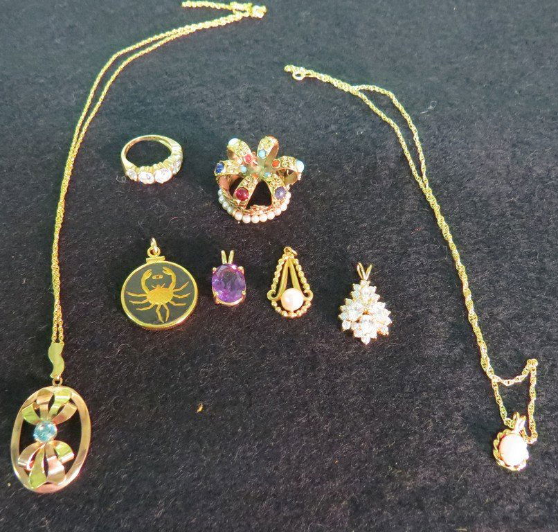 LOT ASSORTED 10K & 14K YELLOW GOLD JEWELRY (1 of 6)