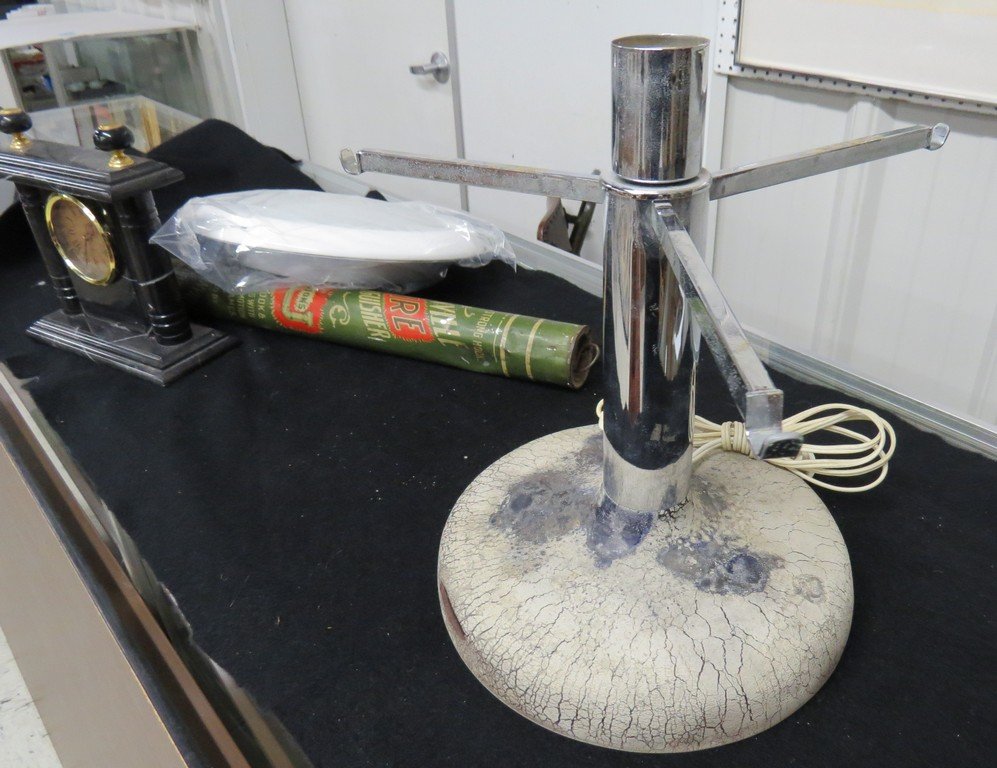 LOT INCLUDING MURANO ART GLASS LAMP BASE, SIGNED; (1 of 6)