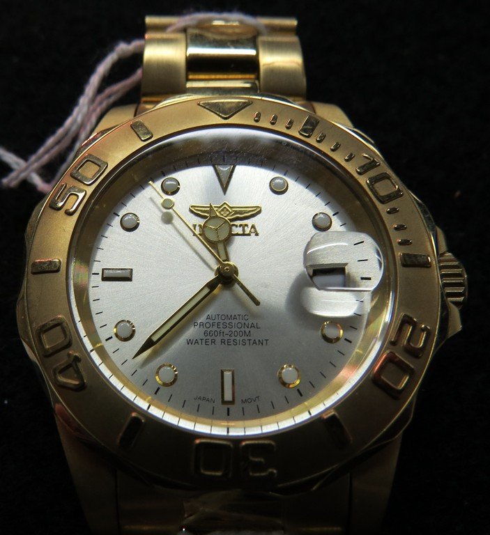 INVICTA GILT STAINLESS 21-JEWEL AUTOMATIC PRO-DIVER (1 of 2)
