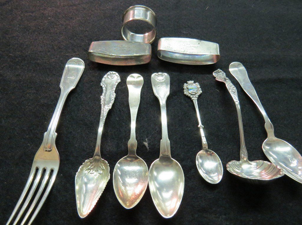 LOT ASSORTED STERLING AND COIN SILVER FLATWARE (1 of 4)
