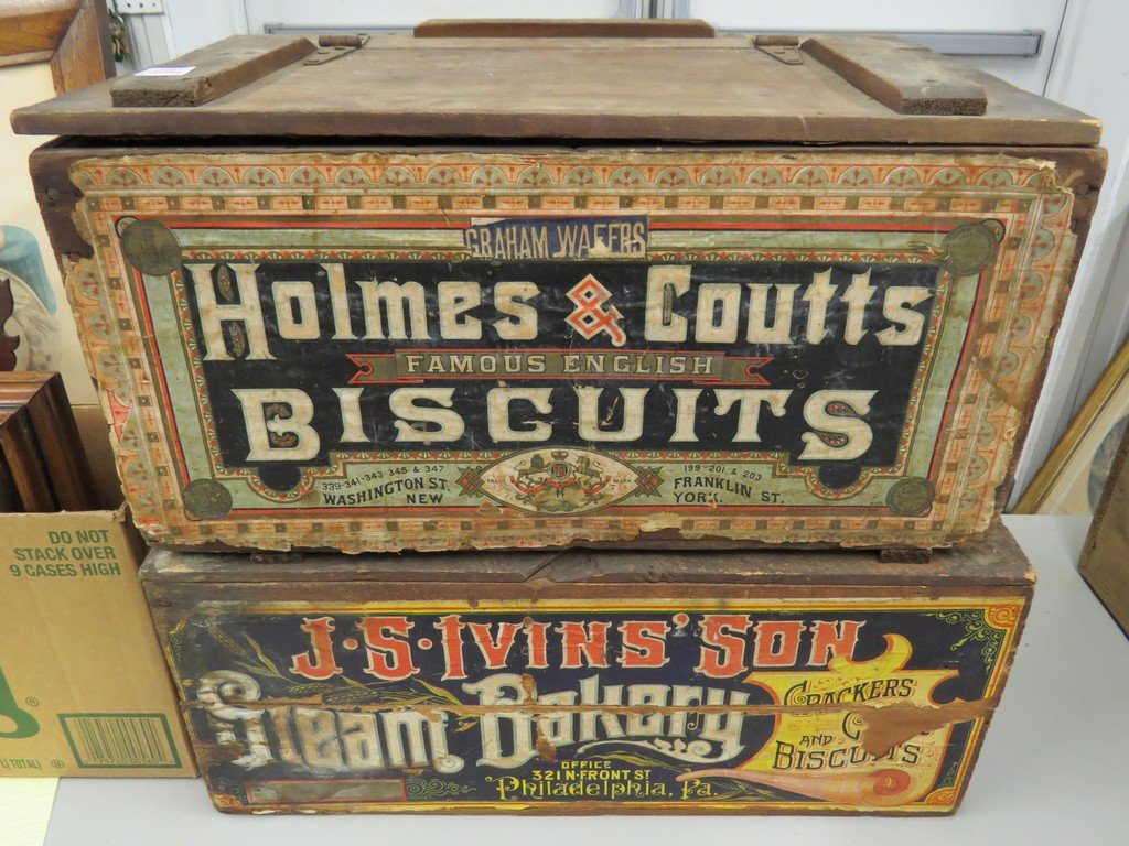 LOT (2) ADVERTISING CRATES INCLUDING HOLMES & COUTTS (1 of 3)