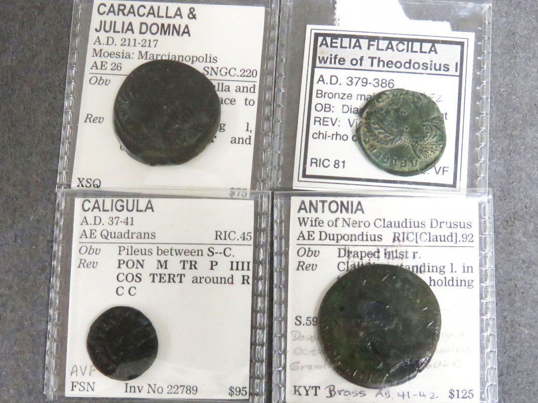 LOT (4) IMPERIAL ROMAN EMPIRE COINS INCLUDING CALIGULA, (1 of 2)