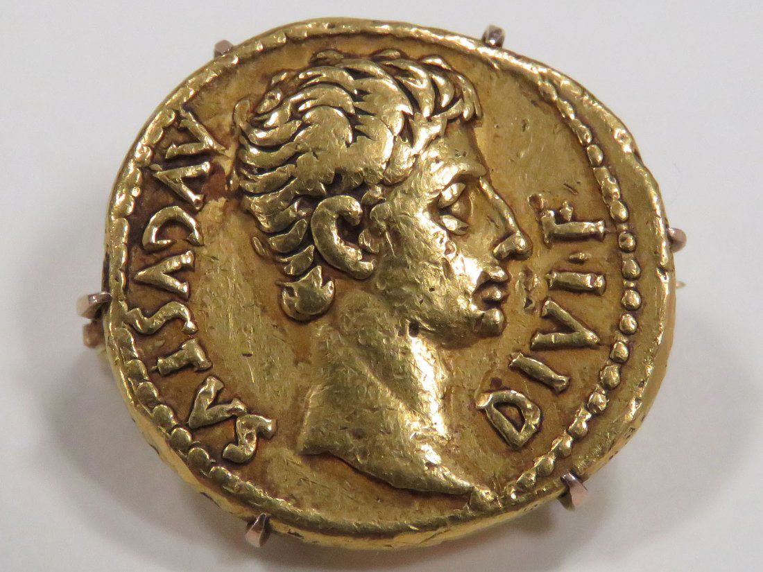ROMAN GOLD COIN, AUGUSTUS (27 BCAD 14), AV AUREUS (IN Jan 24, 2016