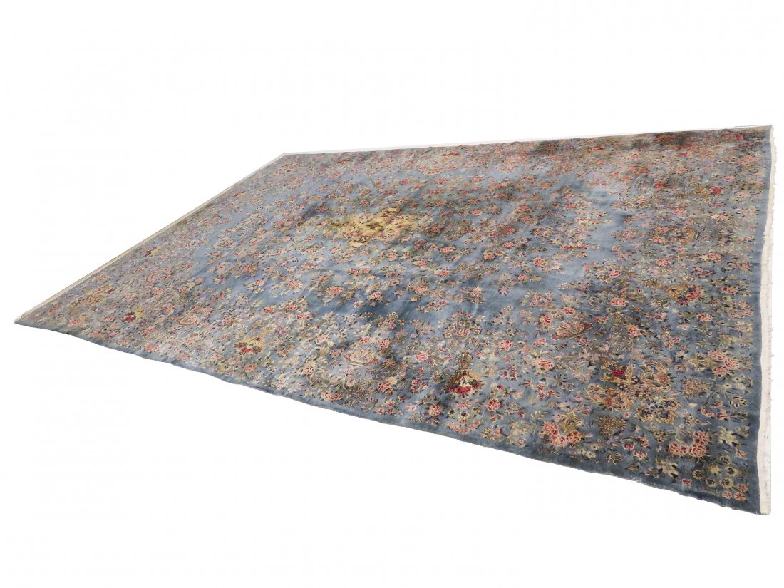 ANTIQUE PERSIAN KIRMAN CARPET. 13'3" X 19'8" (1 of 5)