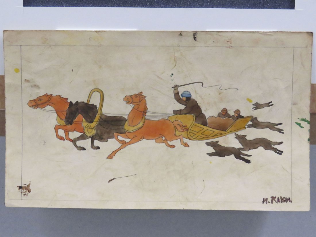 RUSSIAN SCHOOL (20TH CENTURY), GRAPHITE AND WATERCOLOR, (1 of 4)