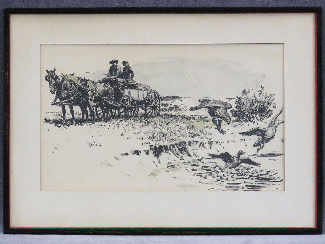 NICK EGGENHOFER (AMERICAN 1897-1985), INK ON PAPER, (1 of 3)