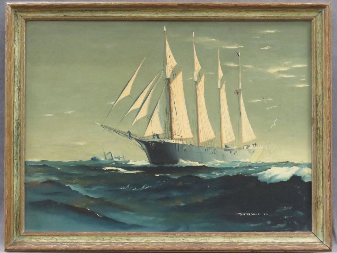 HUNTER A. WOOD (AMERICAN 1908-1948), OIL ON CANVAS, (1 of 3)