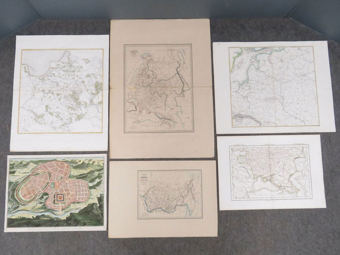 LOT (6) INCLUDING (5) 19TH CENTURY MAPS OF RUSSIA AND (1 of 4)