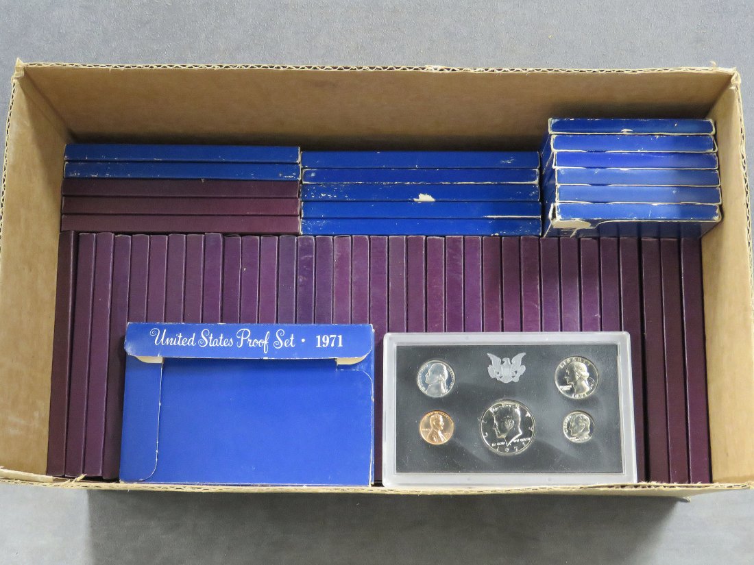 LOT (51) ASSORTED US PROOF SETS, 1968-1989 (1 of 1)