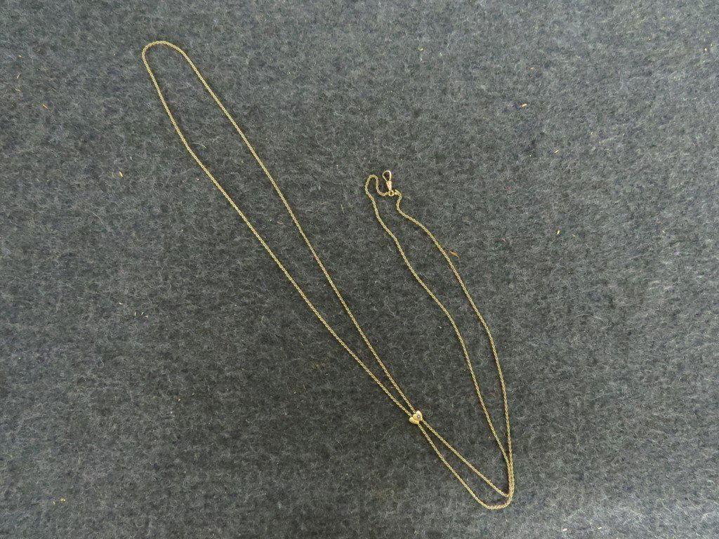 VICTORIAN GOLD FILLED WATCH SLIDE CHAIN. LENGTH 50" (1 of 2)