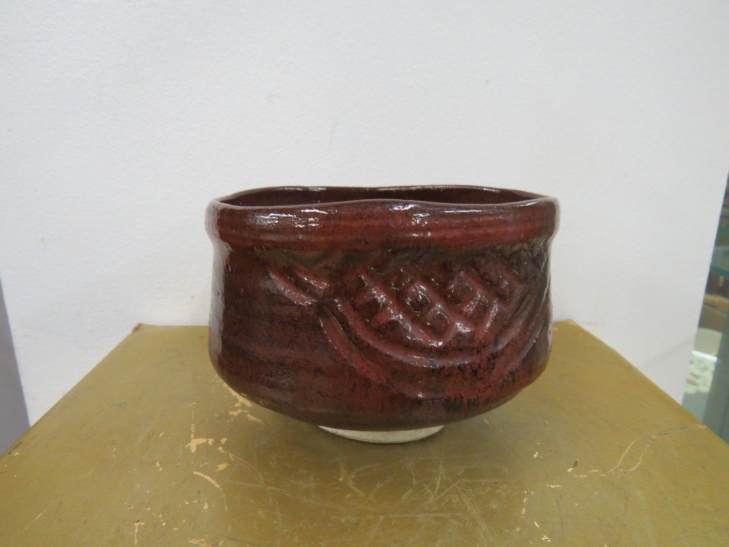 JAPANESE CERAMIC CHAWAN (TEA BOWL). HEIGHT 3 1/2"; (1 of 3)