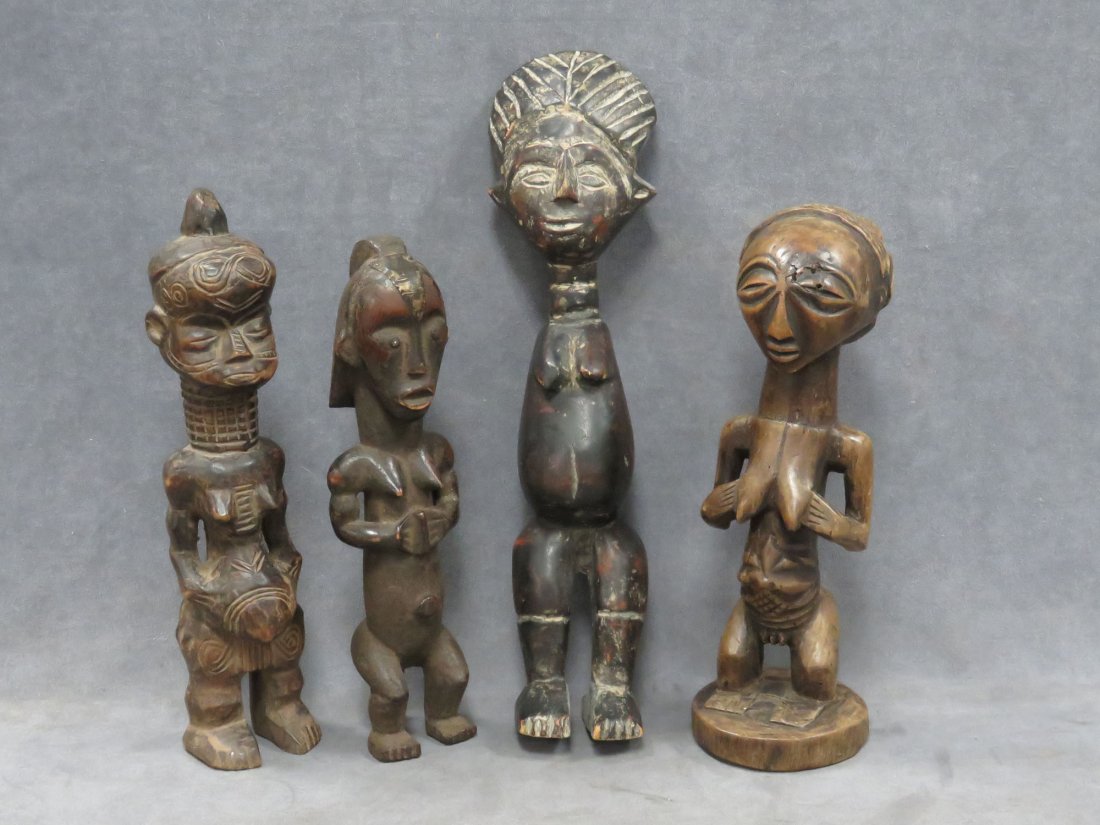LOT (4) AFRICAN CARVED FIGURES INCLUDING LUBA, TABWA (1 of 4)