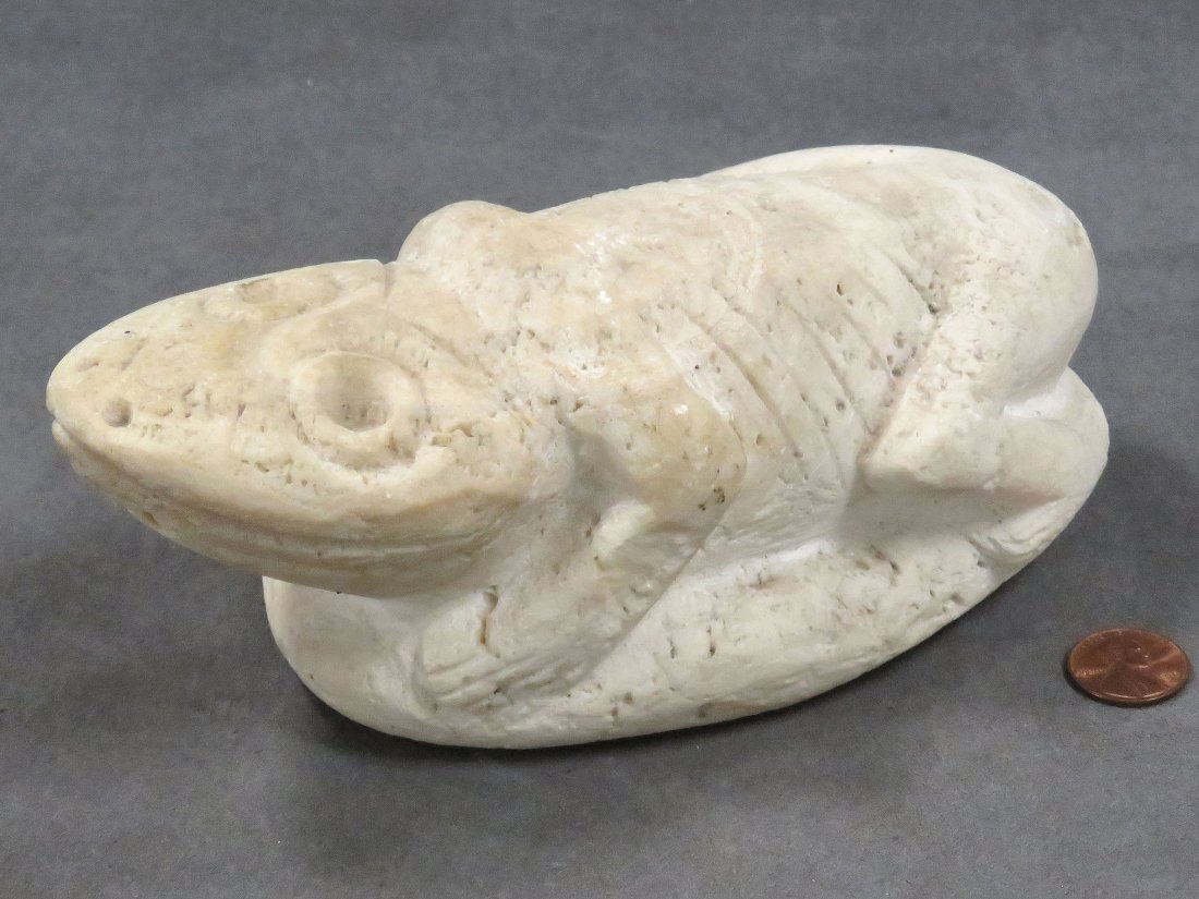 TAINO CARVED STONE FROG, SANTO DOMINGO, C.1200 AD. (1 of 4)