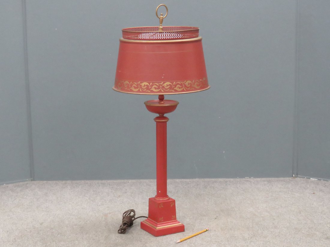 TOLEWARE COLUMN-FORM TABLE LAMP. HEIGHT 32" (1 of 5)