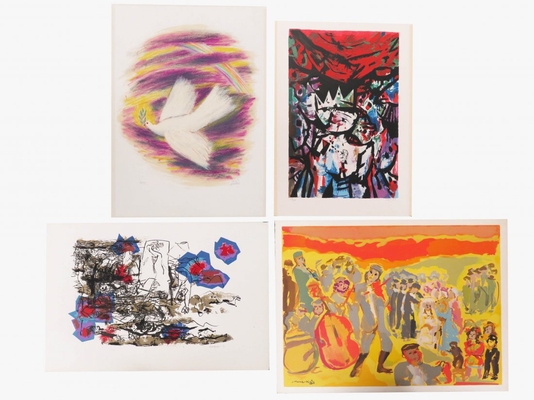 LOT (4) JUDAIC LITHOGRAPHS INCLUDING REUVEN RUBIN (1 of 6)