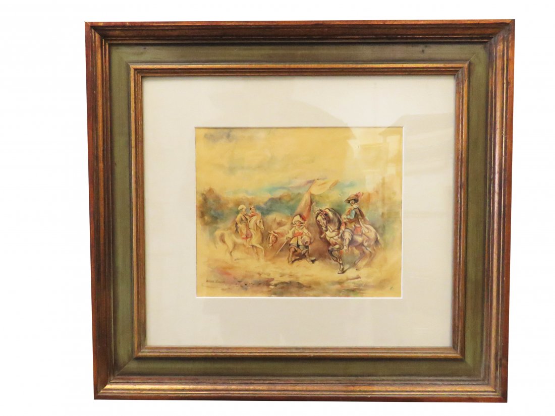 POLISH SCHOOL (19/20TH CENTURY), WATERCOLOR, BATTLE (1 of 3)