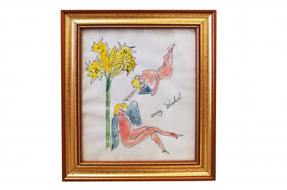 MANNER OF ANDY WARHOL, INK AND WATERCOLOR ON PAPER, (1 of 3)