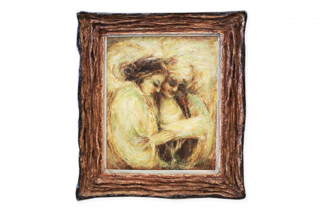 ELMO GIDEON (AMERICAN 1924-2010), OIL ON CANVAS, "TWO (1 of 4)