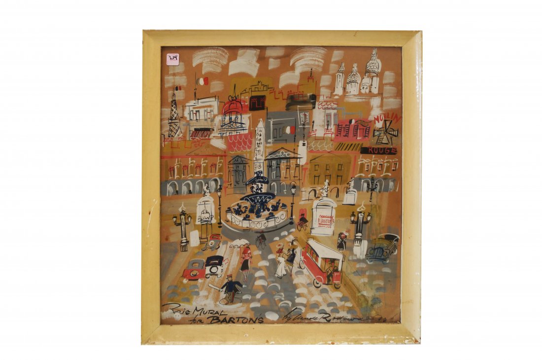 CLAUDE RODEWALD (FRENCH 1923-), MIXED MEDIA ON PAPER, (1 of 3)