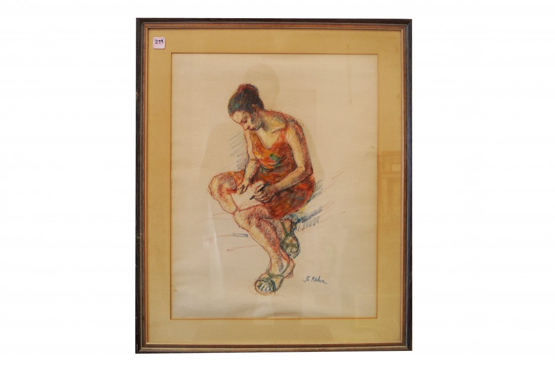 SUSAN KAHN (AMERICAN 1924-), PASTEL ON PAPER, FIGURE (1 of 3)