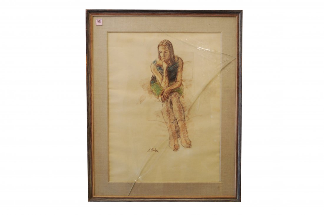 SUSAN KAHN (AMERICAN 1924-), PASTEL ON PAPER, FIGURE (1 of 2)