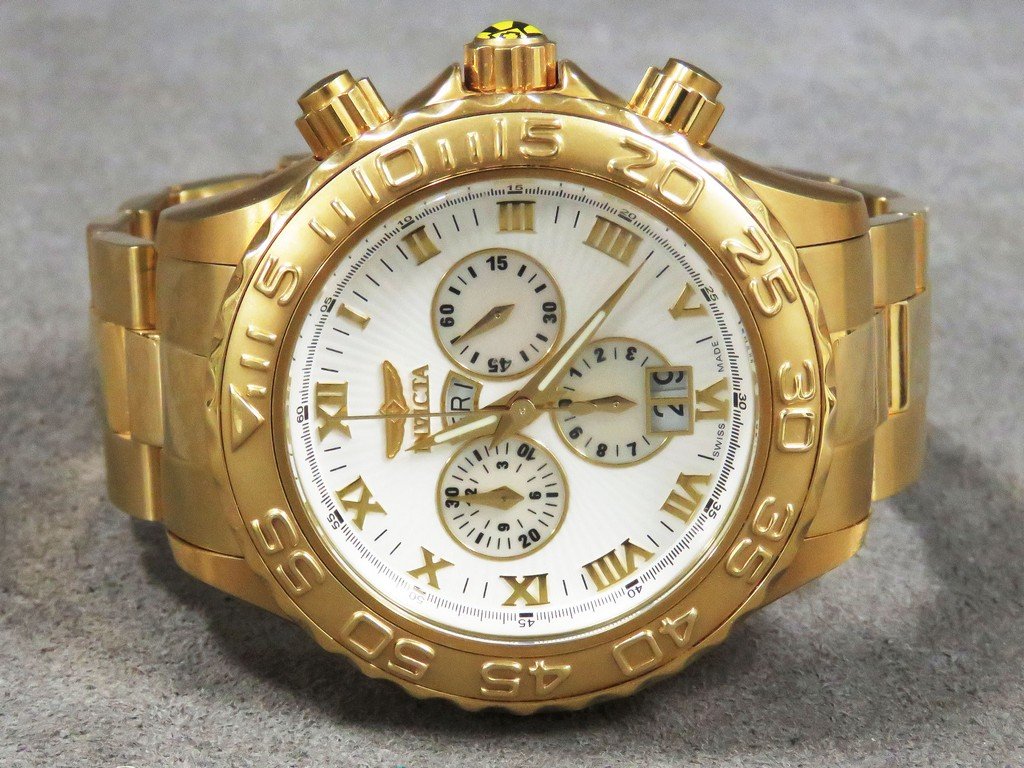 INVICTA GILT STAINLESS, (2636) OCEAN GHOST QUARTZ (1 of 1)