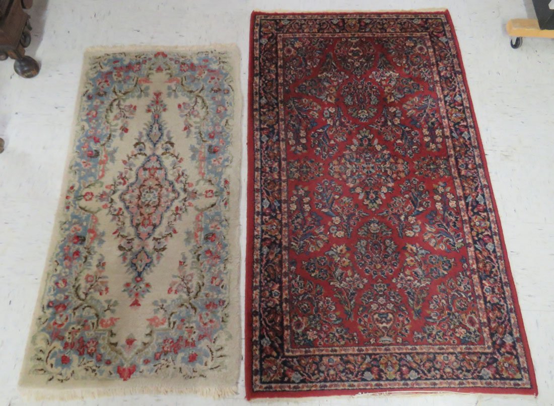 LOT (2) RUGS INCLUDING HAND MADE SEMI-ANTIQUE KIRMAN (1 of 3)